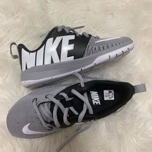 Nike black white gray cool sneakers for kids